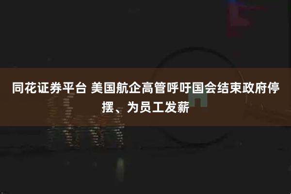 同花证券平台 美国航企高管呼吁国会结束政府停摆、为员工发薪