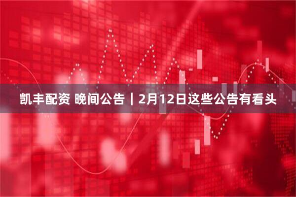凯丰配资 晚间公告｜2月12日这些公告有看头